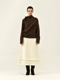 Australian Wool Double-Layered Fringe Skirt
