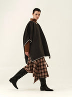 Hand-Stitched Wool Blend Cape