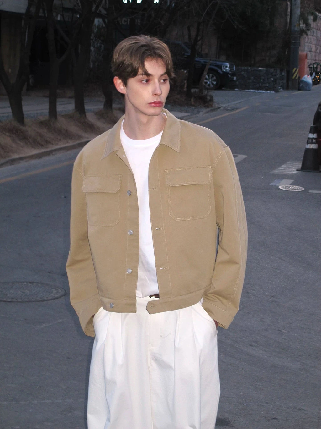 Washed Cotton Twill Chore Jacket