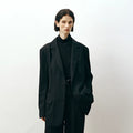 Raw Wool Blend Tailored Blazer