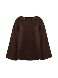 Tiger's Eye Embellished Wide Sleeve Top