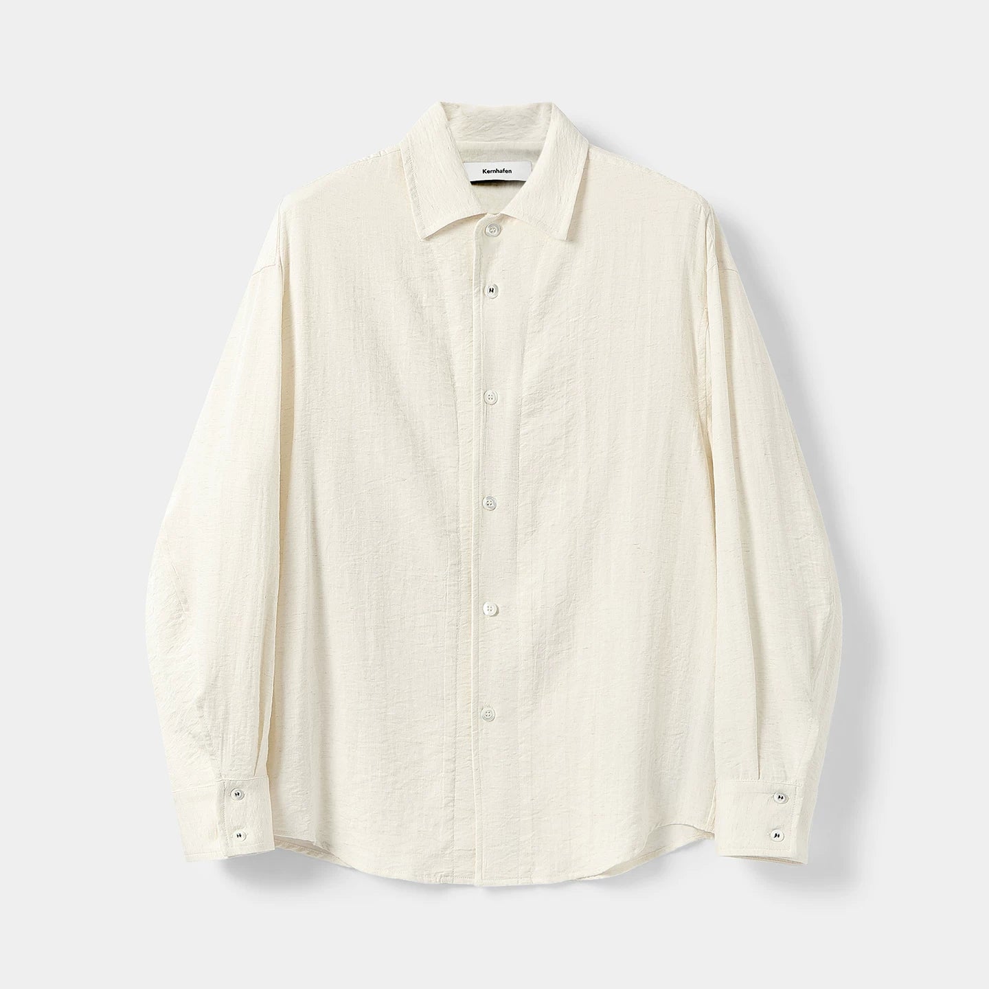 Linen Blend Relaxed Button-Down Shirt