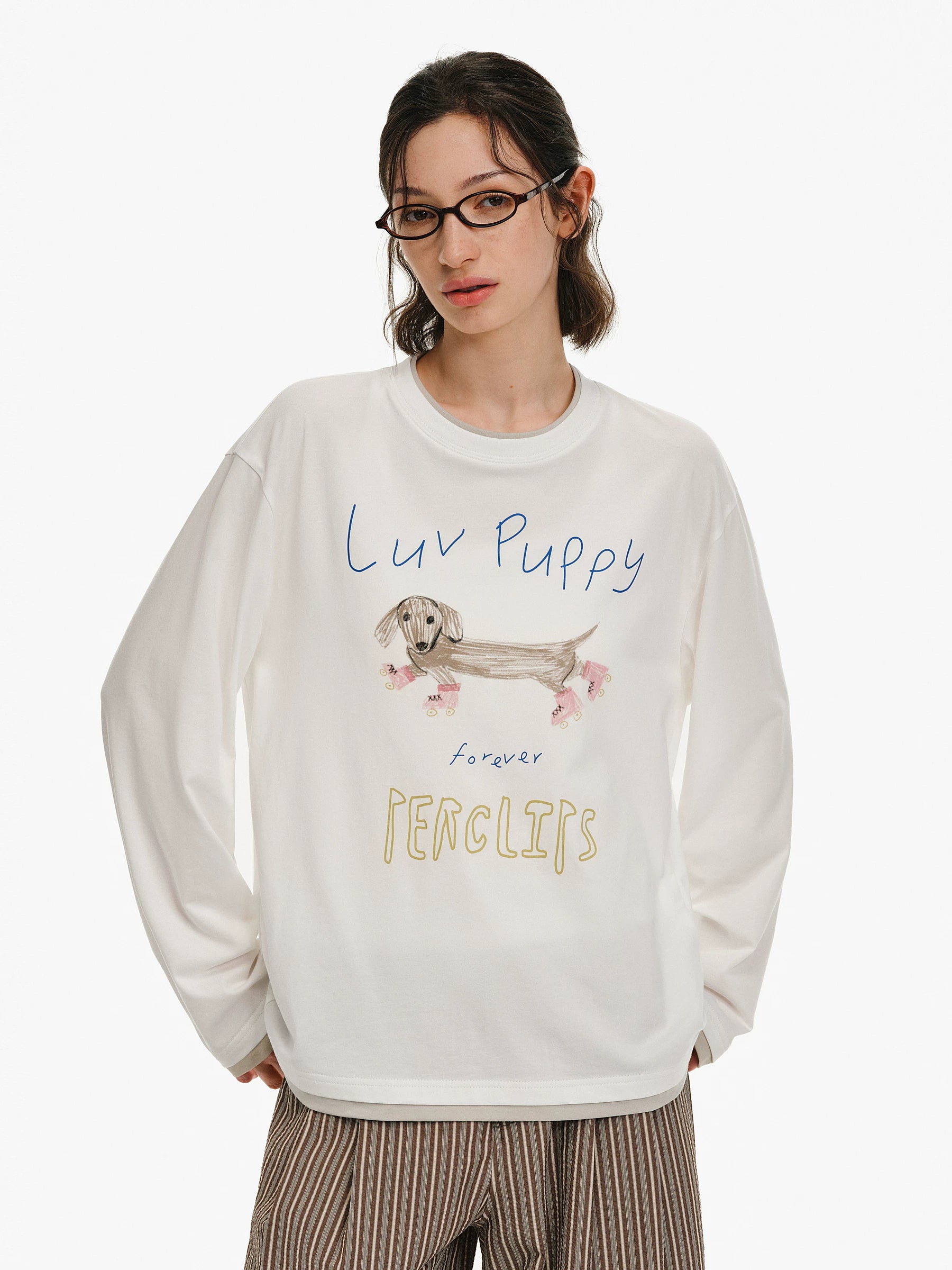 Graphic Print Cotton Crewneck Sweatshirt