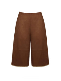 Suede Patchwork Culotte Shorts