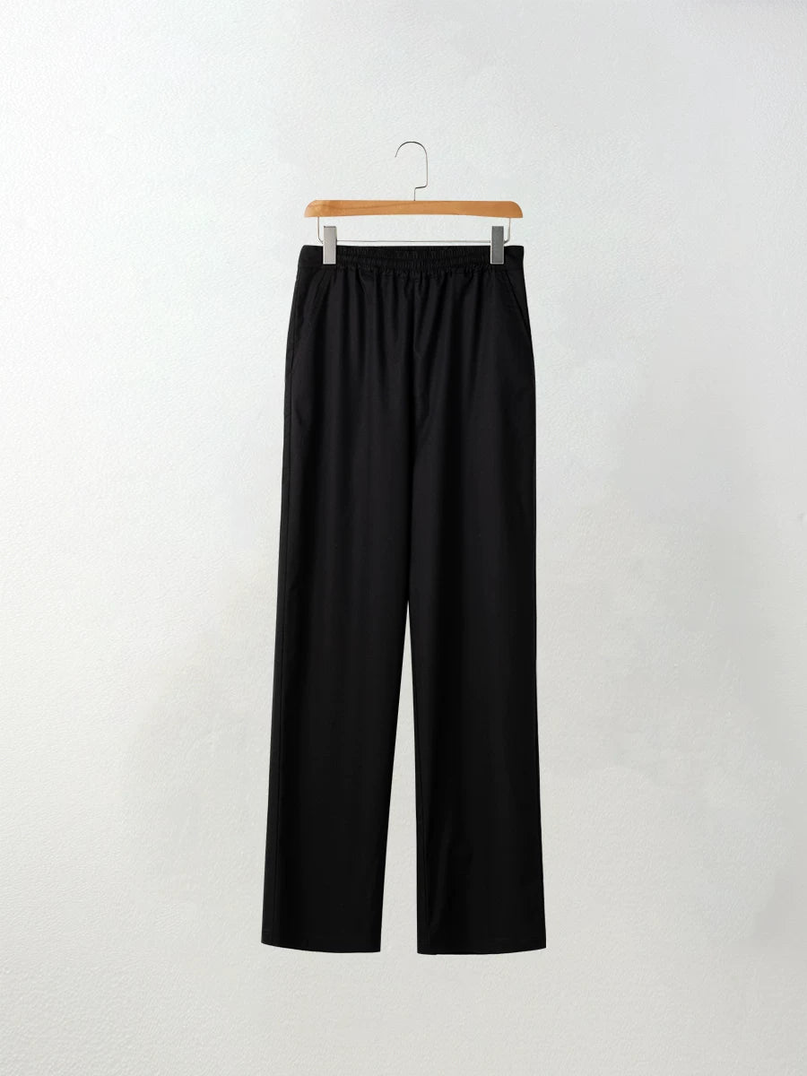 Double-Pleated Ribbon-Waist Trousers