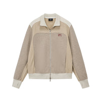 Color-Block Stand-Collar Zip Jacket