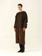 Wool Pleated High-Waisted Culottes