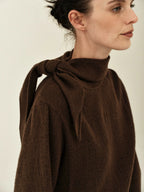 Wool Blend Tie-Neck Sweater