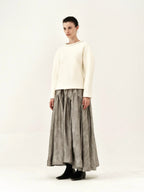 Metallic Flare Maxi Skirt