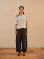 Linen Loop Yarn Off-Shoulder Top