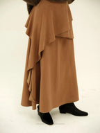 Australian Wool Ruffled Midi Skirt