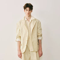 Textured Cotton-Blend Four-Button Blazer