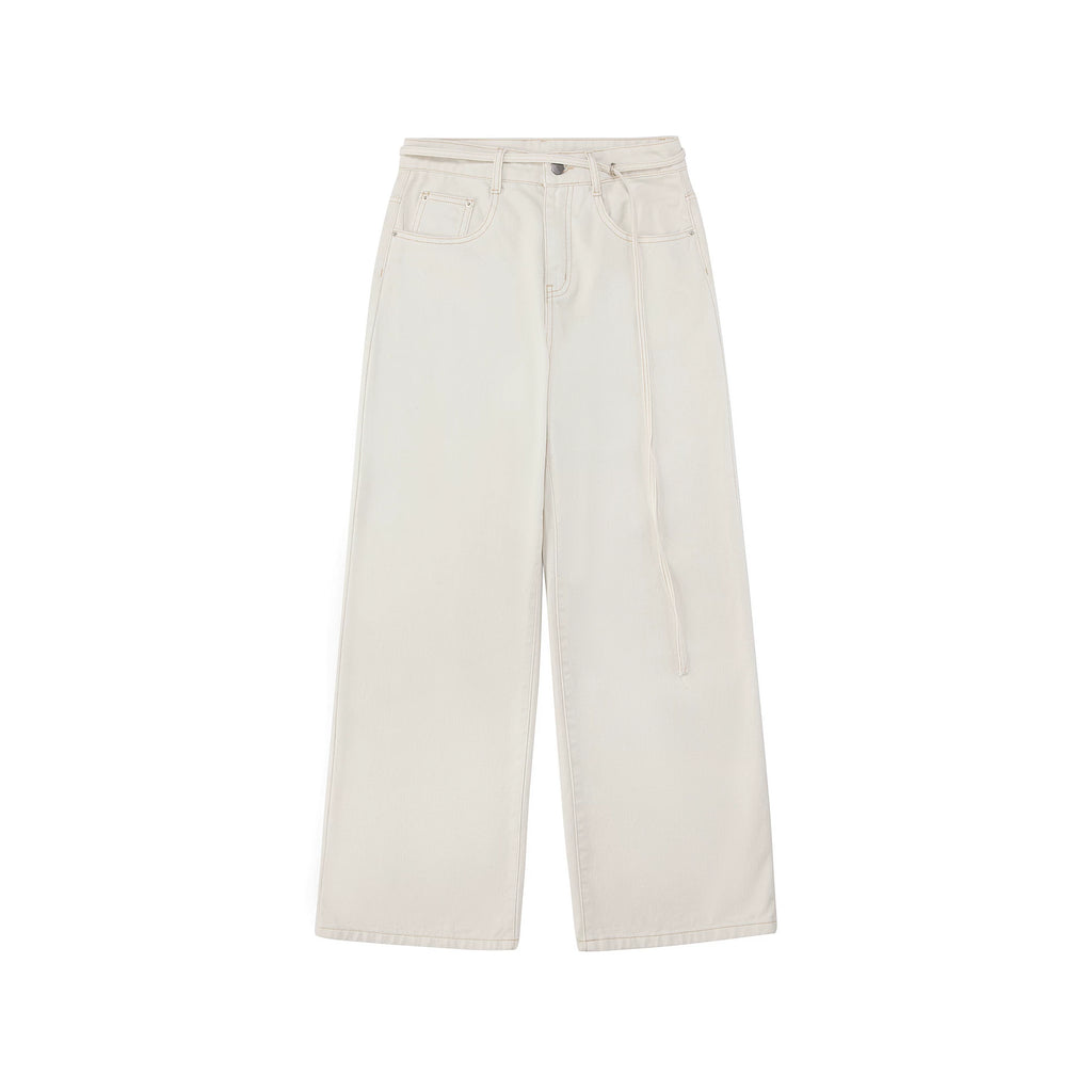 High-Waisted Wide-Leg Denim Trousers