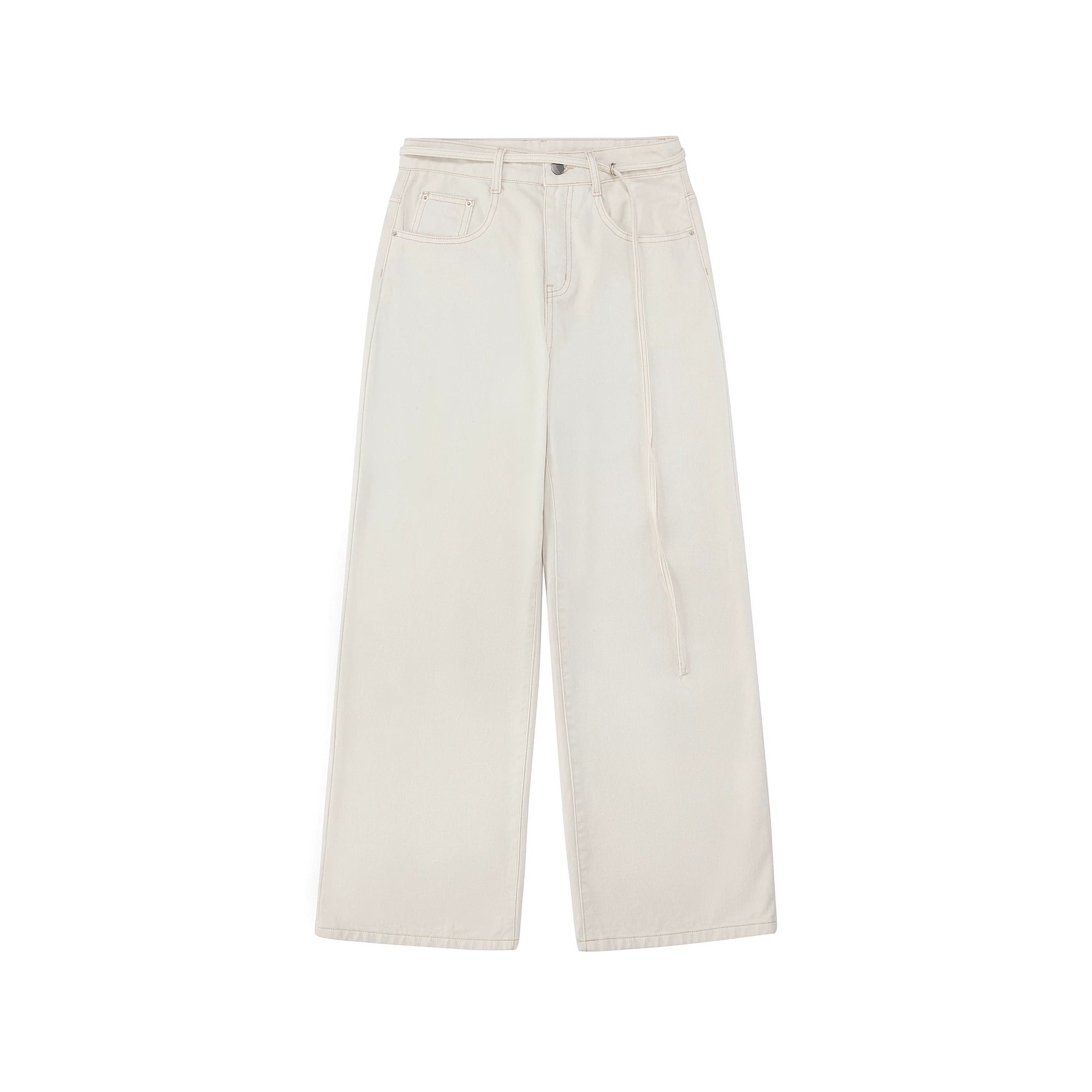 High-Waisted Wide-Leg Denim Trousers
