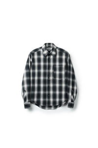 Charcoal Wool Blend Button-Down Shirt