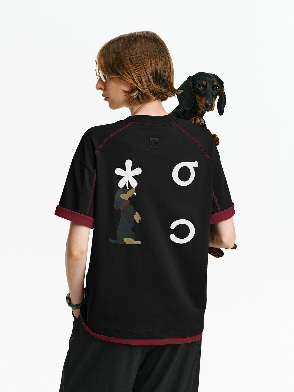 Dachshund Graphic Oversized Cotton T-Shirt