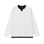 Waffle Knit Layered Long-Sleeve Top
