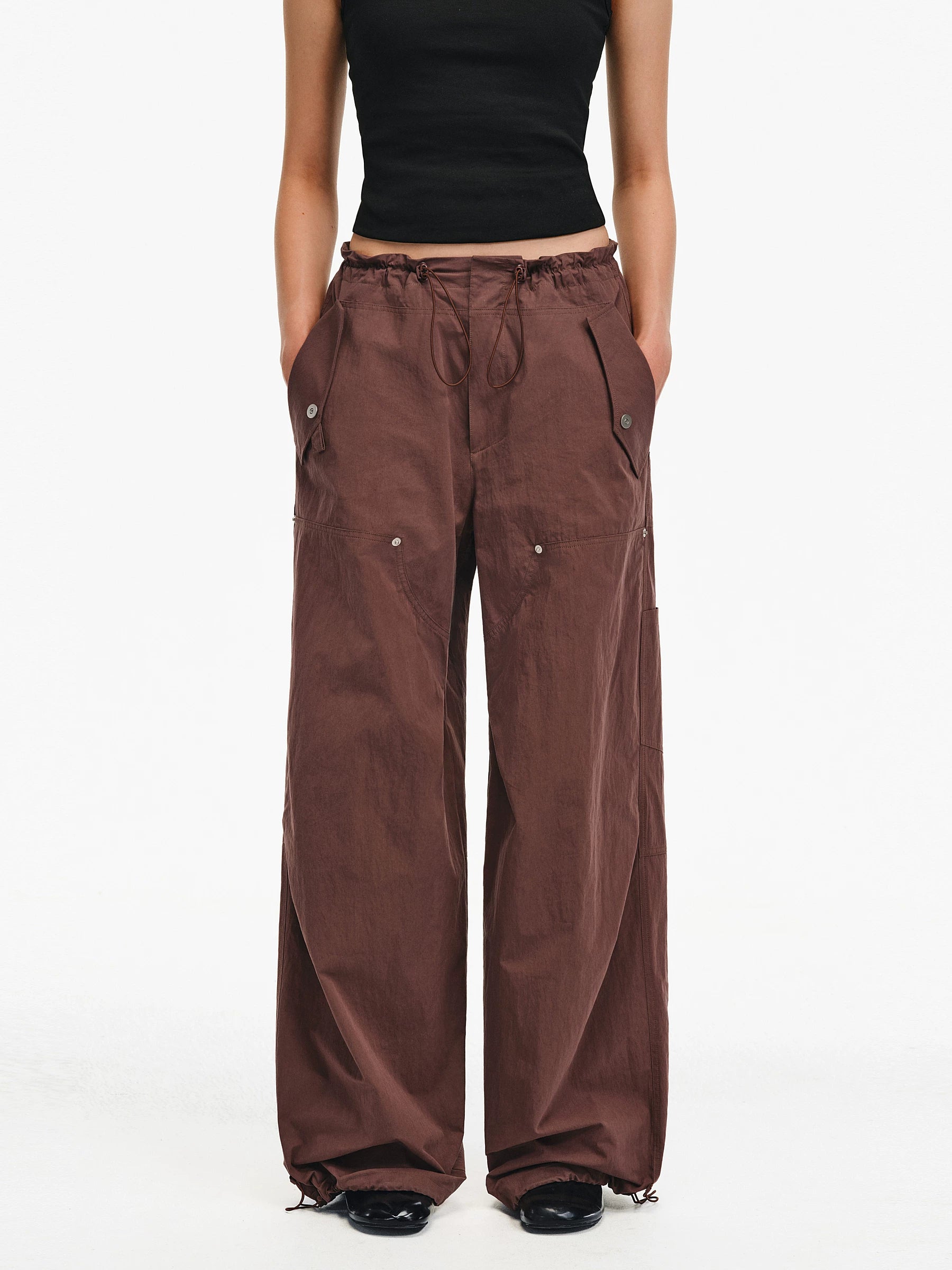 Sand-Washed Cotton Utility Cargo Pants