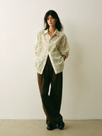 Botanical Print Linen Blend Shirt