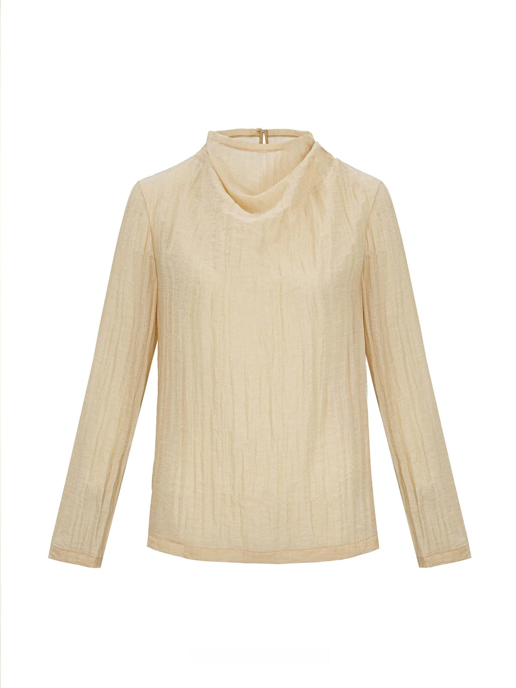 Almond Gauze Swing Collar Top