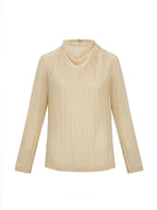 Almond Gauze Swing Collar Top