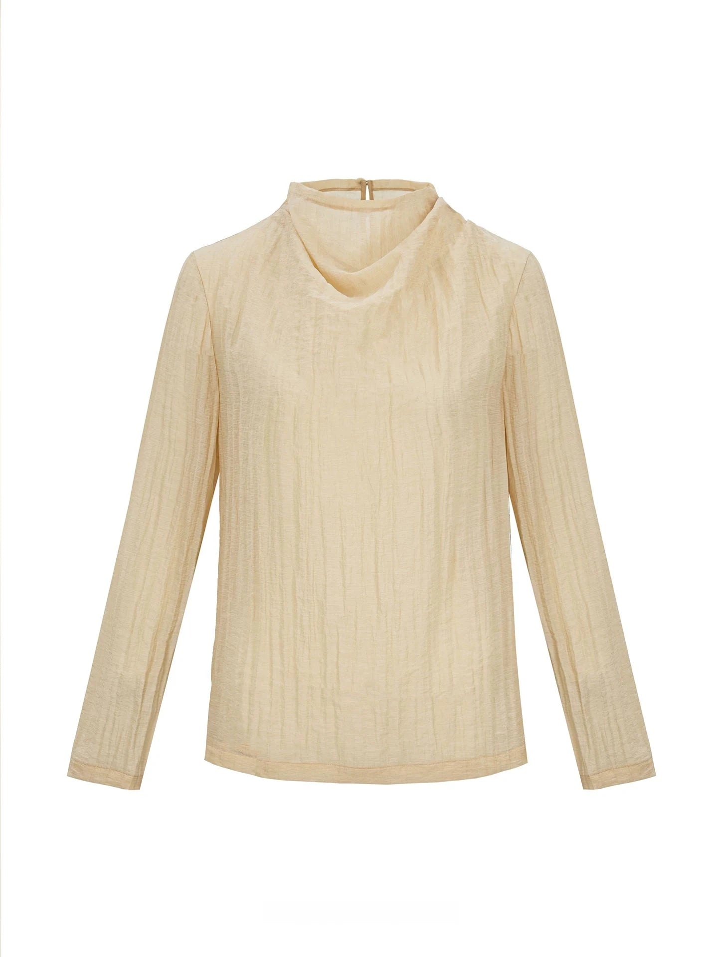 Almond Gauze Swing Collar Top