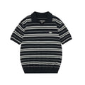 Striped Knit Polo Shirt