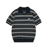 Striped Knit Polo Shirt