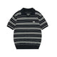 Striped Knit Polo Shirt