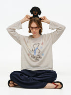 Crayon Graphic Long Sleeve Tee
