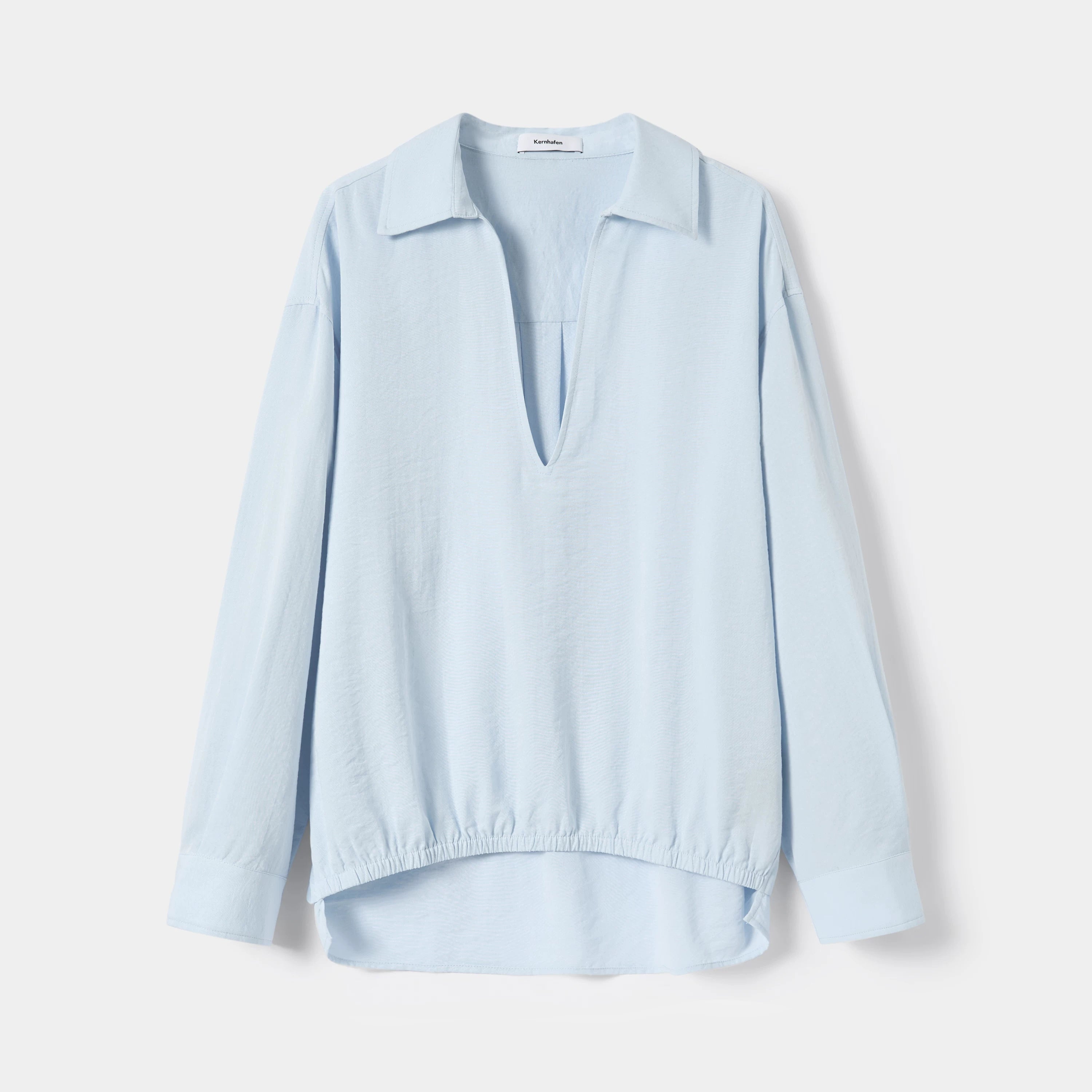 Oversized V-Neck Poplin Shirt