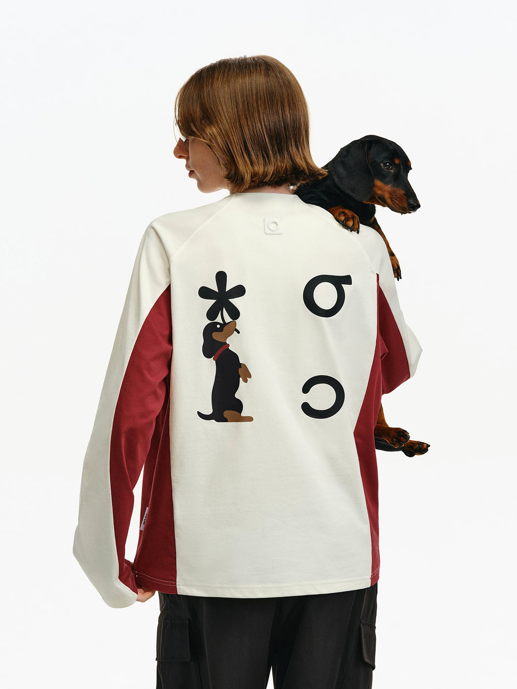Color-Block Graphic Long-Sleeve Top
