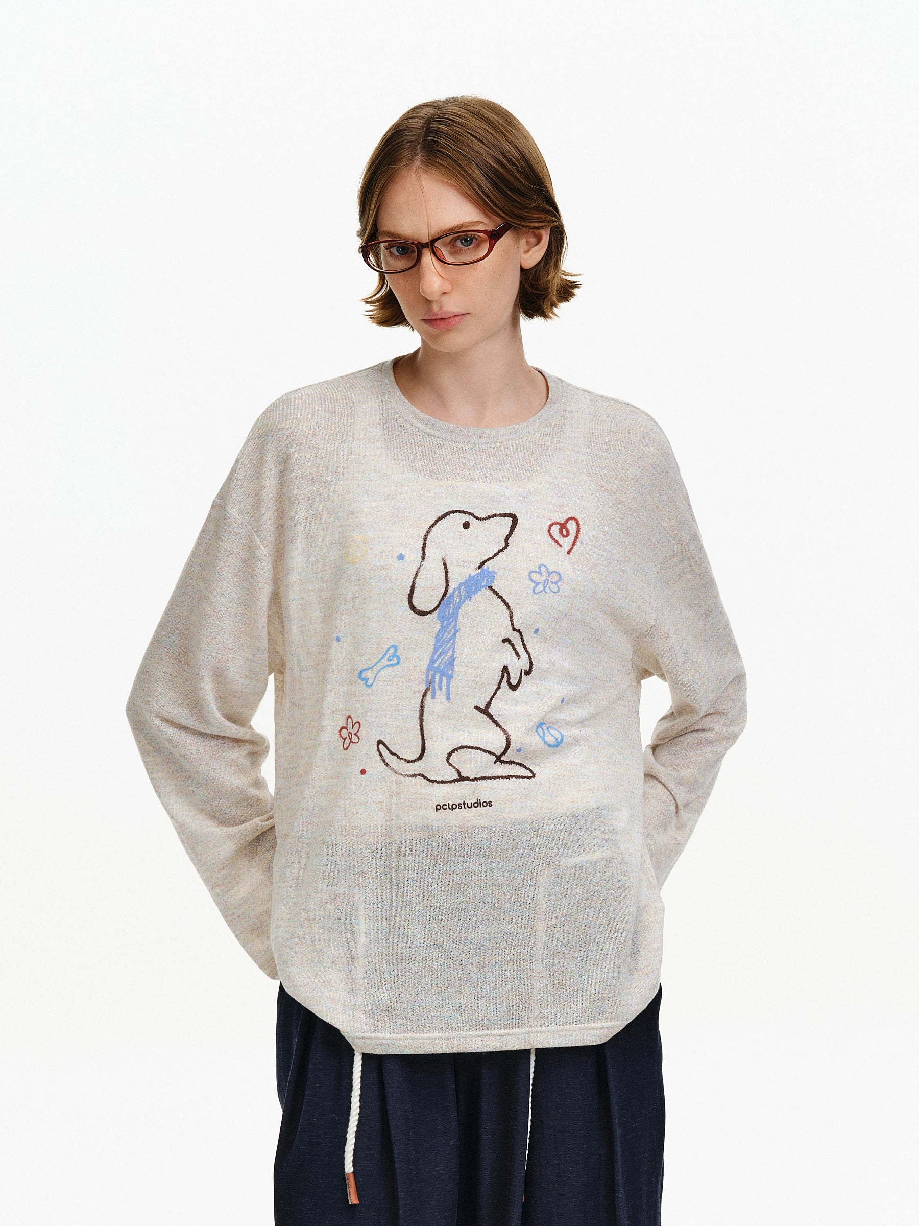 Crayon Graphic Long Sleeve Tee