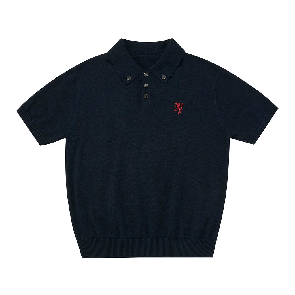Embroidered Knit Polo Shirt