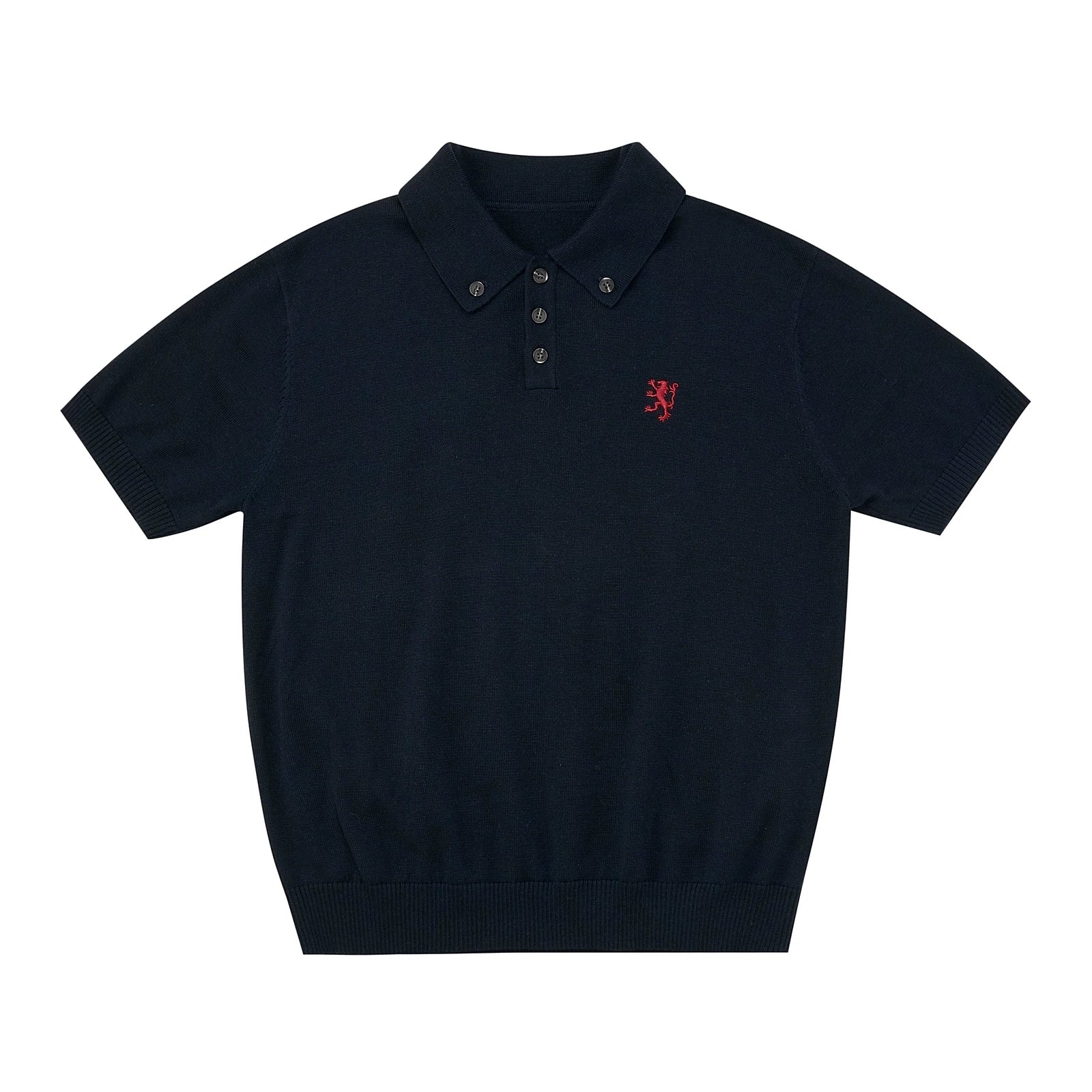 Embroidered Knit Polo Shirt
