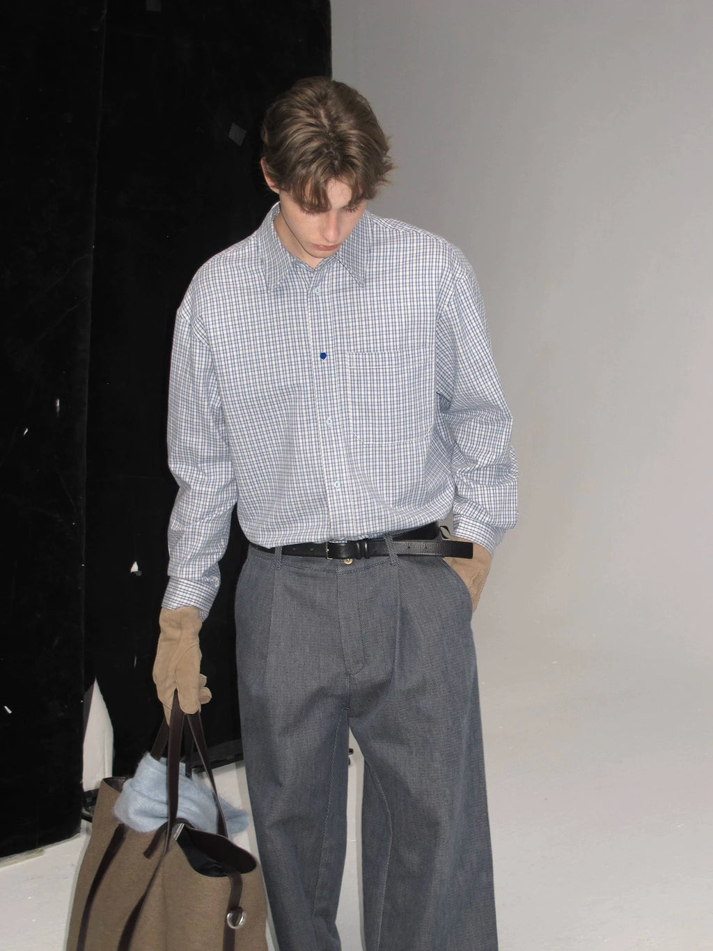 Plaid Cotton Button-Down Shirt