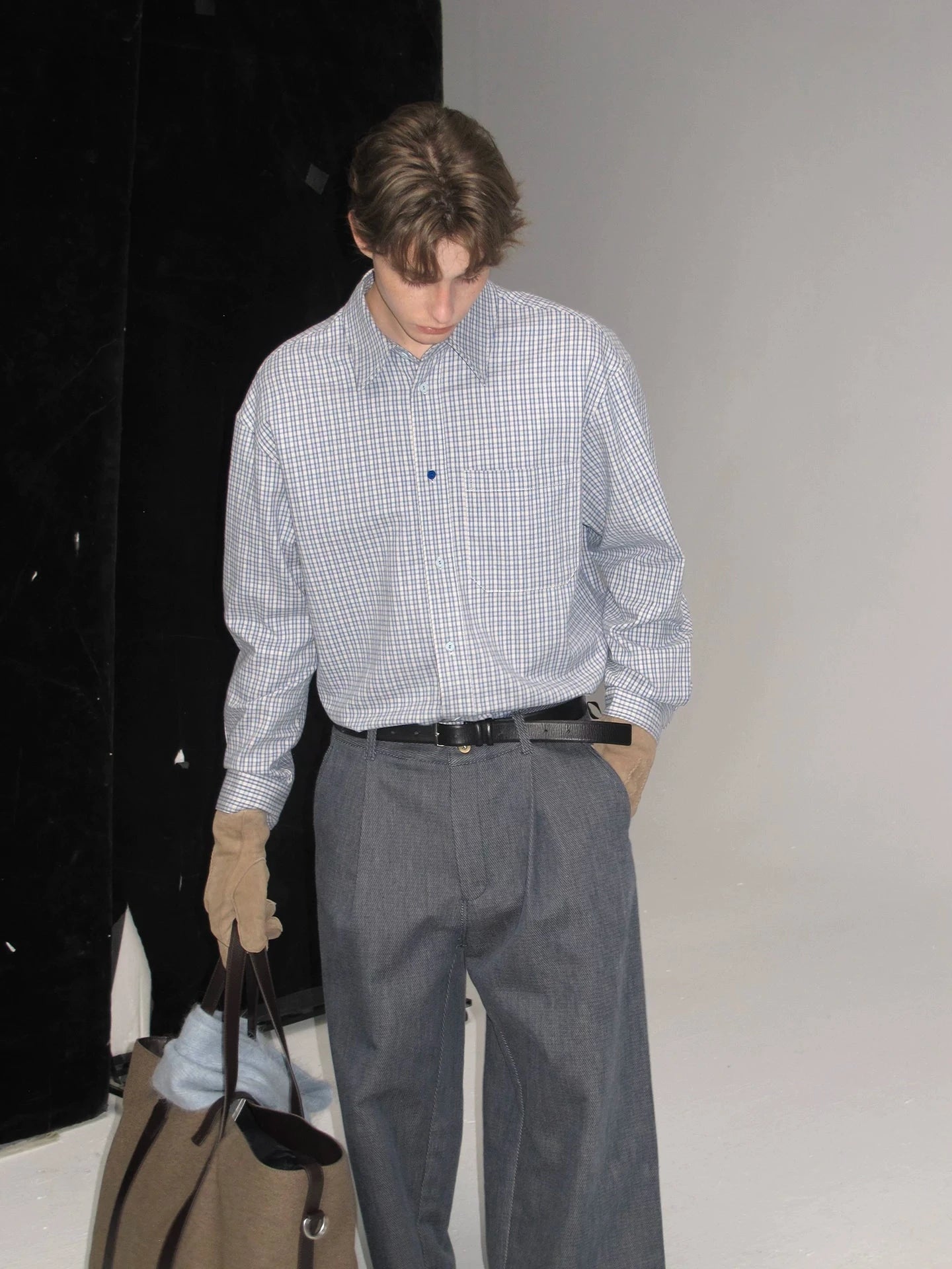 Plaid Cotton Button-Down Shirt