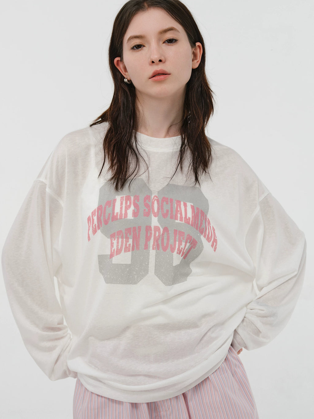 Graphic Print Oversized Long-Sleeve Tee
