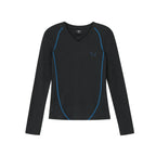 Contrast Stitch V-Neck Long Sleeve Top