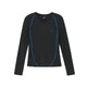 Contrast Stitch V-Neck Long Sleeve Top