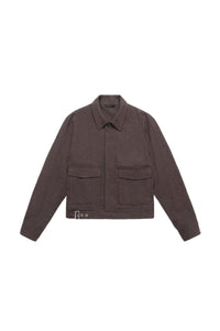 Wool Blend Cropped Field Jacket