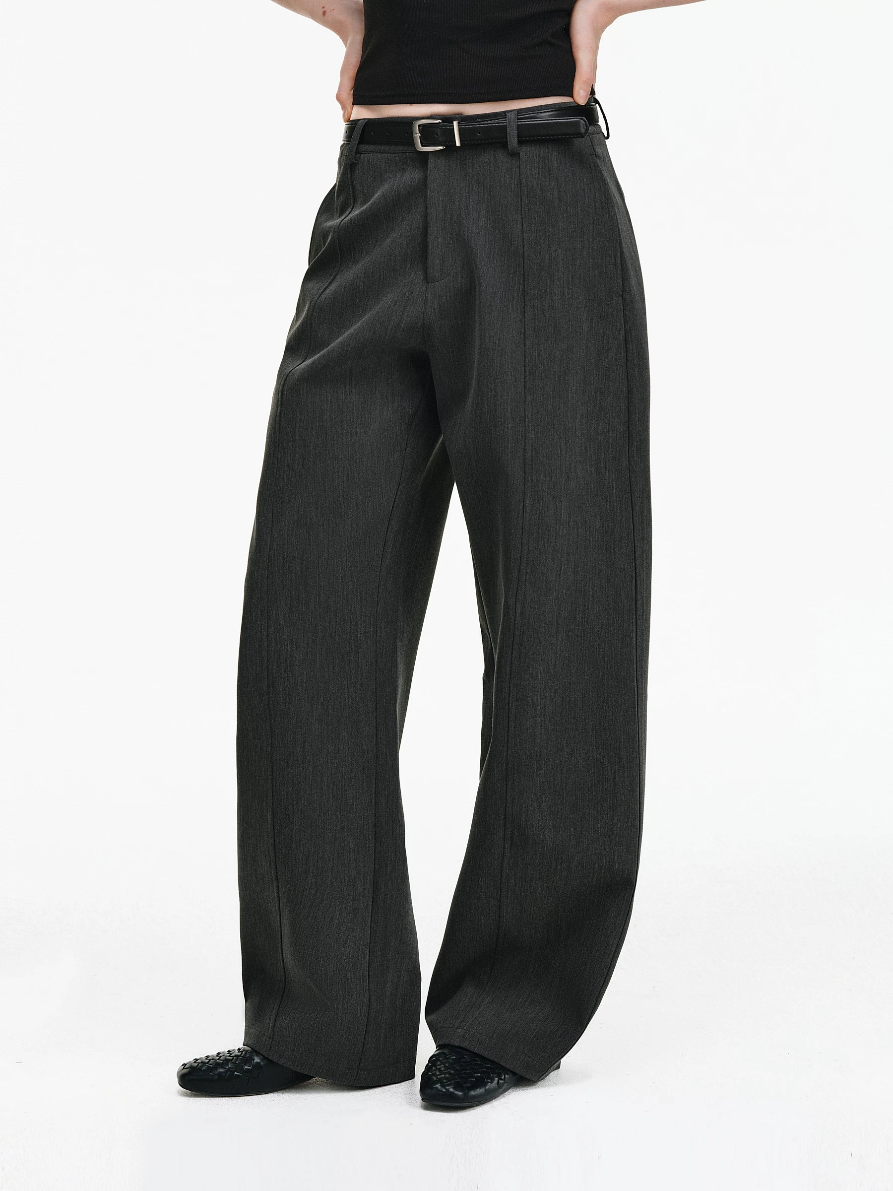 High-Waisted Tailored Wide-Leg Trousers