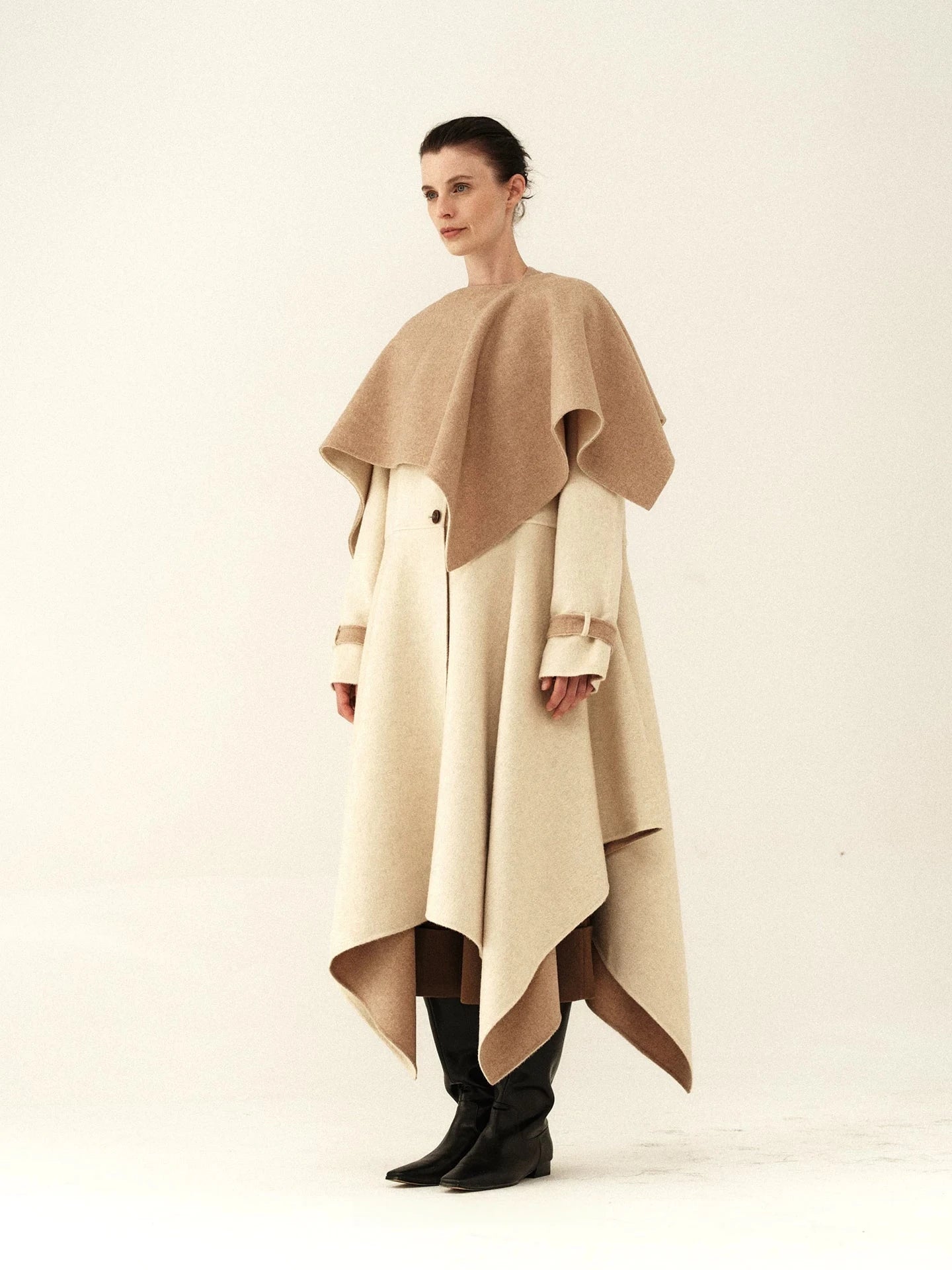 Australian Wool Two-Tone Oversized Coat