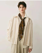 Jacquard Striped Cotton-Linen Jacket
