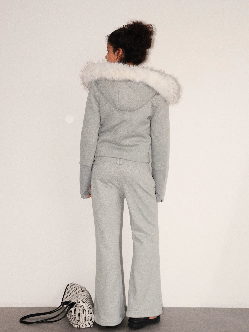 Low-Rise Flared Knit Trousers