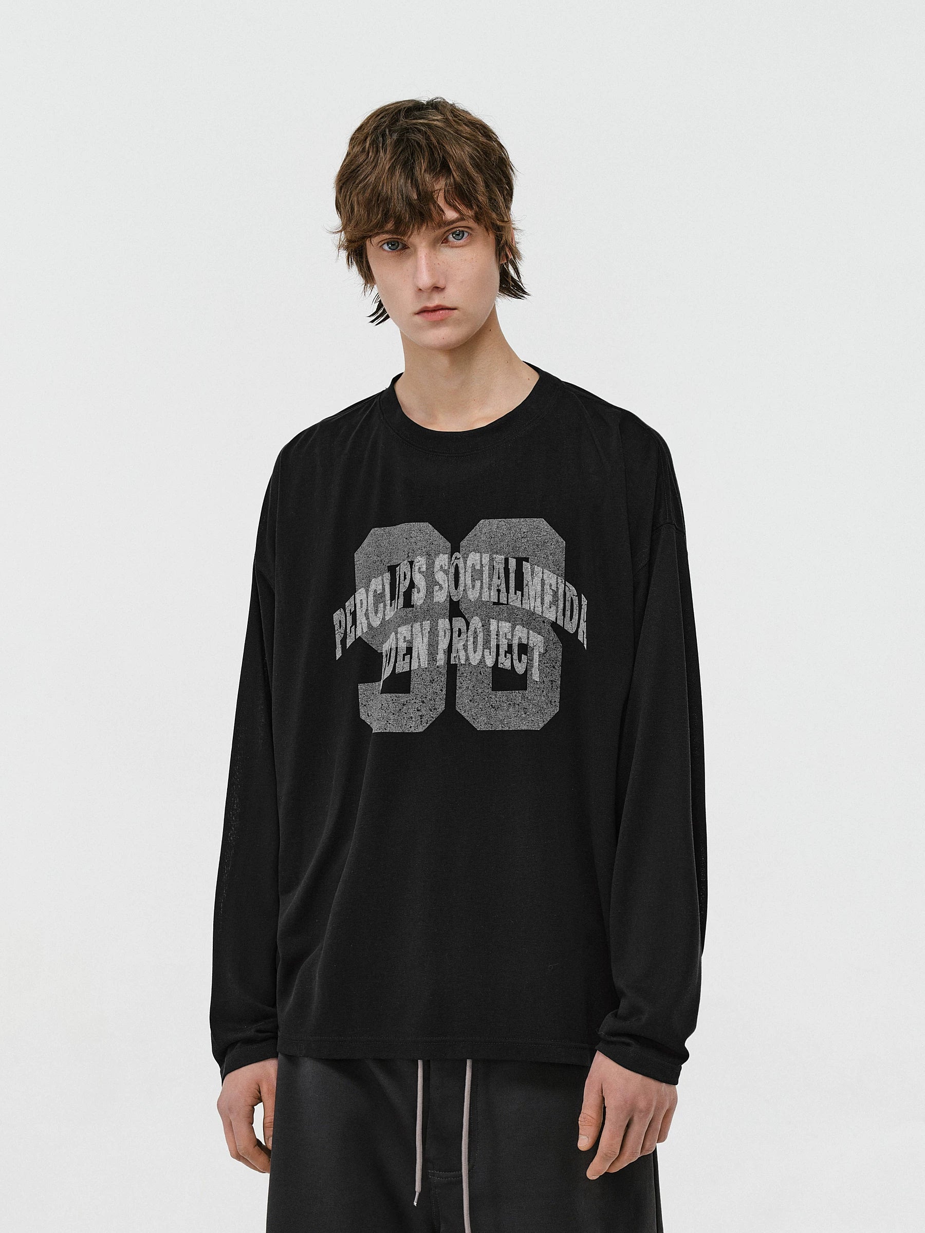 Graphic Print Oversized Long-Sleeve Tee