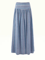 Striped Halter Top With Wooden Bead Detail
