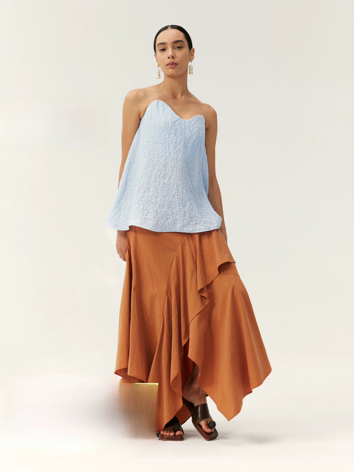 Asymmetrical Layered Midi Skirt