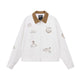 Embroidered Puppy Motif Harrington Jacket