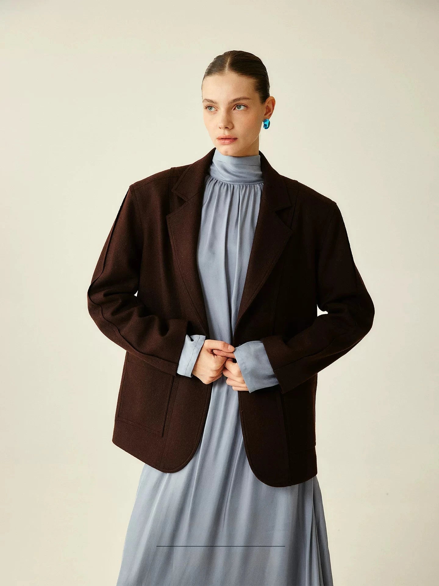 Wool Blend Oversized Blazer